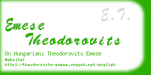 emese theodorovits business card